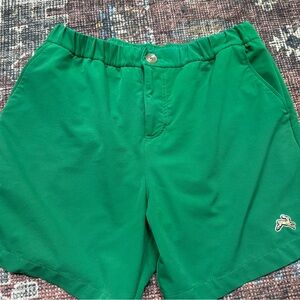 Tracksmith 5” Falmouth; men’s medium; green; worn